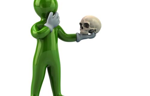 Man with skull cartoon image