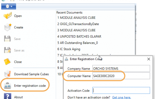 Info-explorer registration screenshot