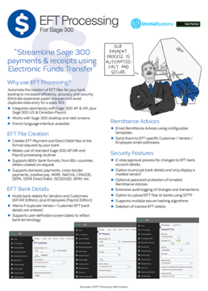 EFT Processing for Sage 300 Brochure